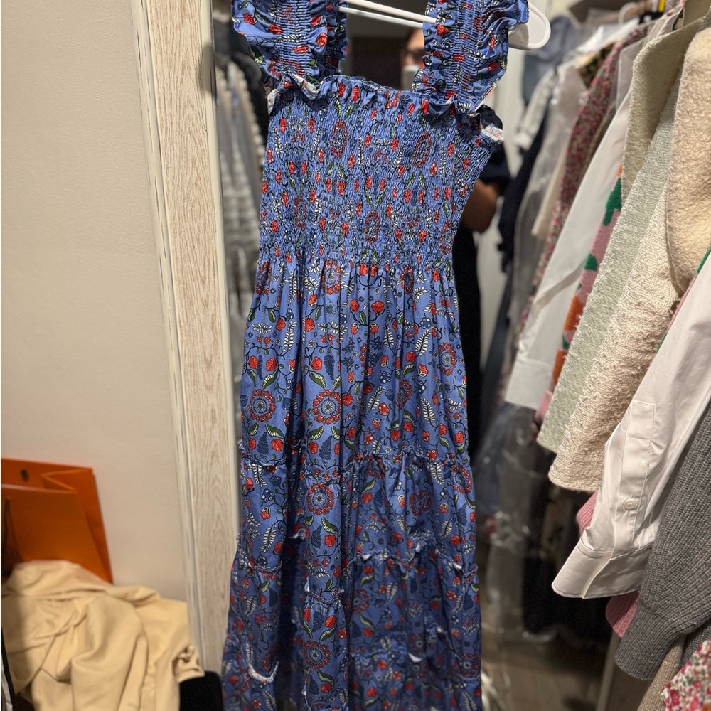 Hill House Blue Floral Midi Dress
